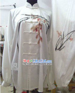 Traditional Chinese Hand Painted Orchid Tai Chi Outfit
