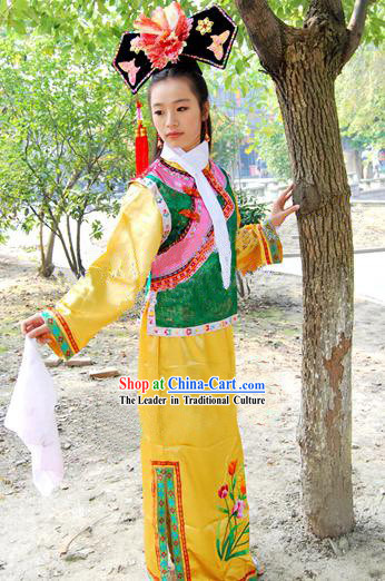 Huang Zhu Ge Ge Vicki Zhao Wei Qing Dynasty Imperial Palace Costume and Hat for Women