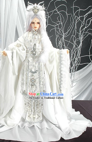 Pure White China Prince Cosplay Costumes and Wigs