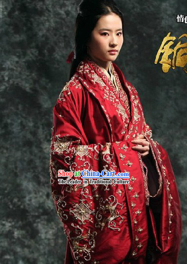 Ancient Chinese Tong Que Tai Red Liu Yifei Empress Costumes