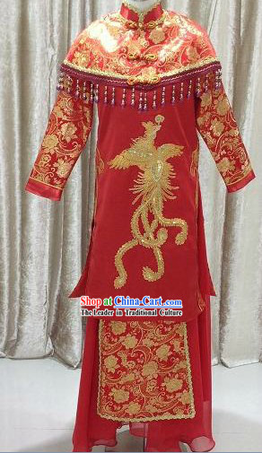 Traditional Chinese Butterfly Wedding Outfit for Brides