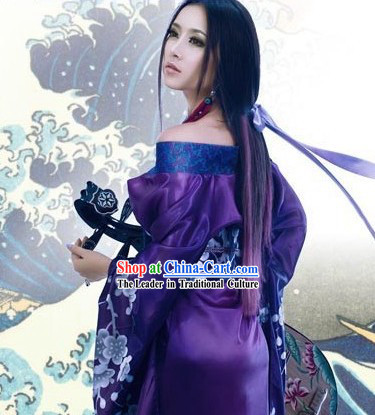 Blue Traditional Chinese Lute Costume Complete Set
