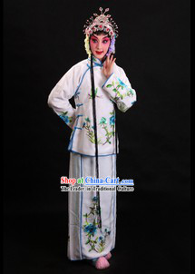 Traditional Chinese White Beijing Opera Xiao Dan Costumes
