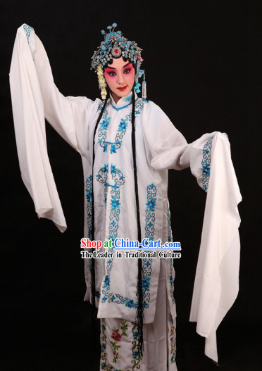 White Chinese Peking Opera Qingyi Costumes for Women