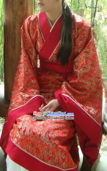Ancient Chinese Red Hanfu Suit for Women
