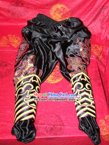 Black Dragon Dancer Pants and Legs Wrappings