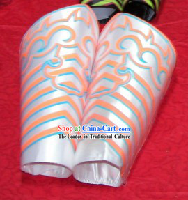 Silver Professional Competiton and Performance Dragon Dancer and Lion Dance Legs Wrappings