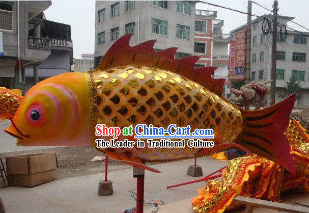 Traditional Chinese Fish Carp Dance Costume Arts and Crafts for Holding and Display