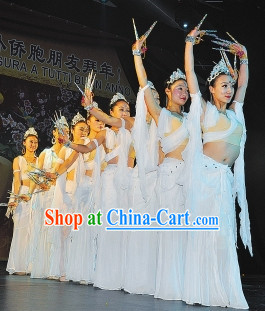 Guanyin Dance Costumes and Headdress Complete Set for Women