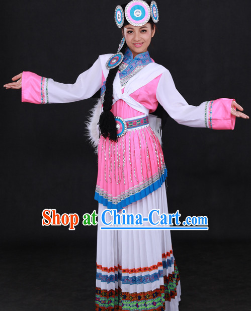 Naxi Female Clothing and Headwear Suit