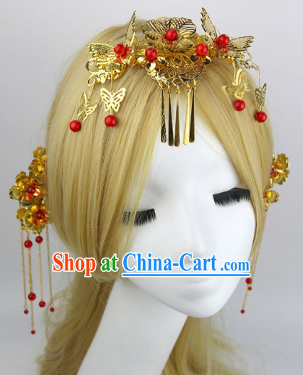 Romantic Chinese Traditional Golden Hair Jewelry
