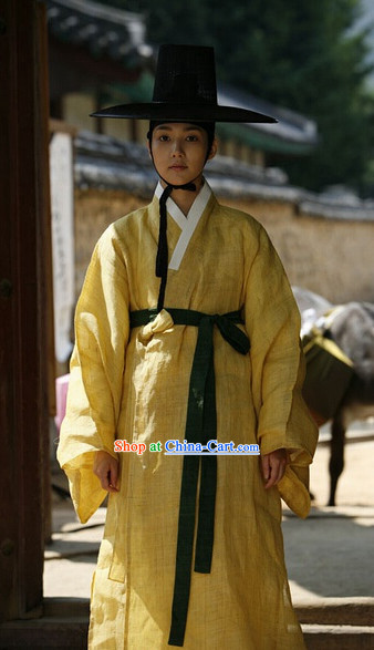 Traditional Korean Clothing and Black Complete Set for Men