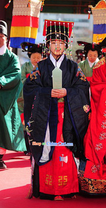 Ancient Korean Prince Costumes and Hat Complete Set