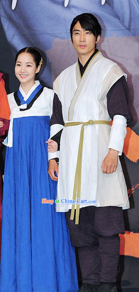 Traditional Korean Husband and Wife Costumes 2 Complete Sets