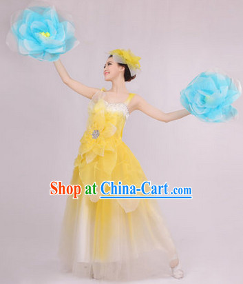 Big Festival Celebration Stage Dance Costumes and Headwear for Girls