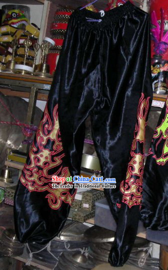 Traditional Black Chinese Dragon Dance Pants
