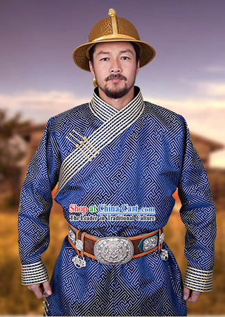 Traditional Mongolian Dresses and Hat for Men