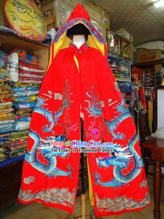 Traditional Chinese Beijing Opera Embroidered Dragon Mantle