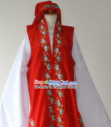 Red Peking Opera Chun Xiang Legend Meng Long Jacket