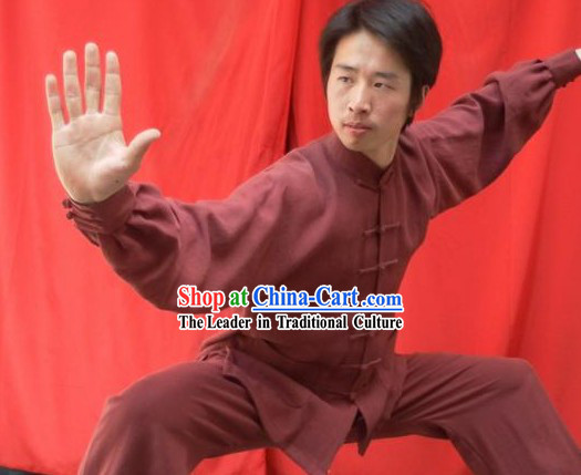 Top Quality Natural Flax Mandarin Chinese Martial Arts Outfit