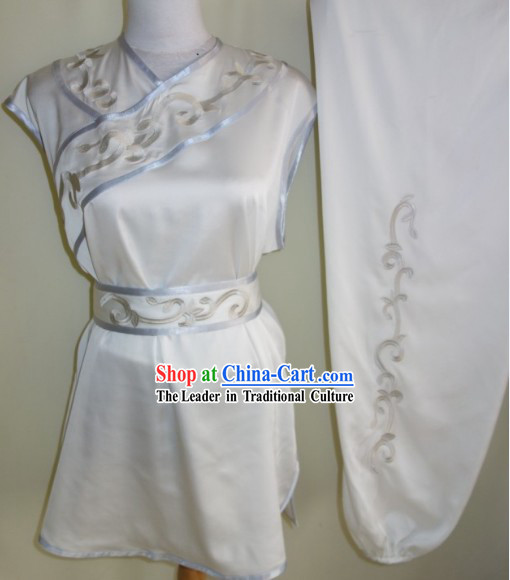 Professional Kung Fu Fist Martial Arts Practice Silk Uniform Complete Set for Women