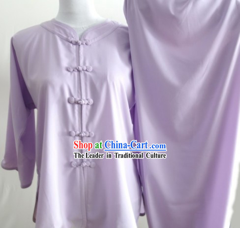 Kung Fu _Kungfu_ Uniform Purple Long Sleeve Silk