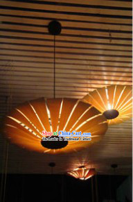 Handmade Traditional Tree Bark LED Umbrella Lamp Lantern