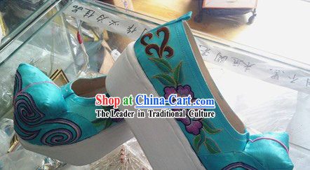 Ancient Peking Opera Embroidered Flower Shoes for Men
