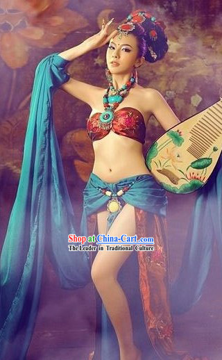 Ancient Dunhuang Dancer Costumes Cape and Accessories for Women