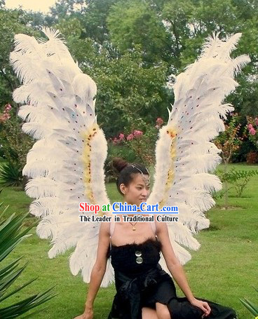 Handmade Big White Angel Wings for Stage Performance