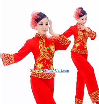 Chinese Folk Yangge Dancing Costume for Girls