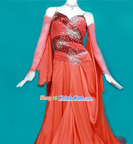 Special Custom Make Top Red Waltz Dancing Competition Costume for Women