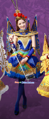 Blue Crystal Music Ensemble Stage Performance Beijing Opera Style Costumes