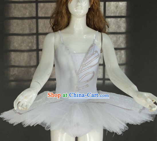 Pure White Angel Wings Ballet Dance Tutu Skirt