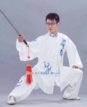 Top Long Sleeves Tai Chi Uniform and Veil for Men