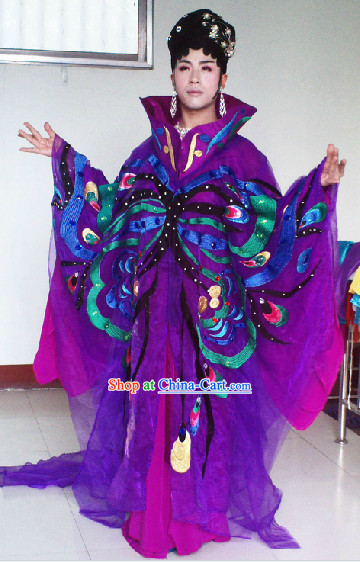 Li Yugang Opera Concert Stage Performance Butterfly Costumes, Wig and Hair Accessories