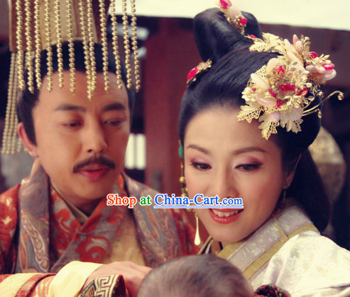 Traditional Chinese Emperor and Empress Headwear 2 Sets