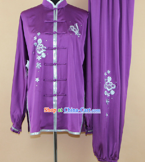 Silk Martial Arts Tai Chi Embroidered Clothing Complete Set