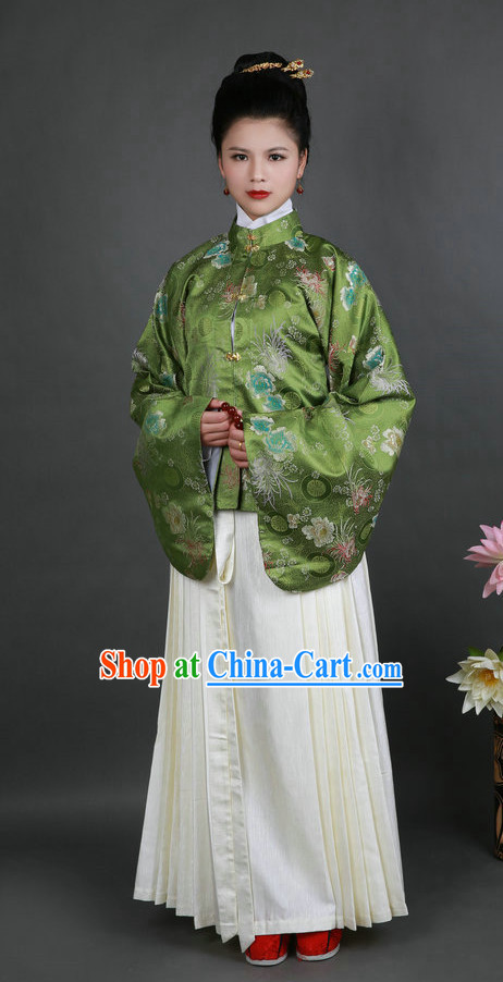 Ming Dynasty Hanfu Everyday Court Dress Changfu Jacket and Skirt for Women
