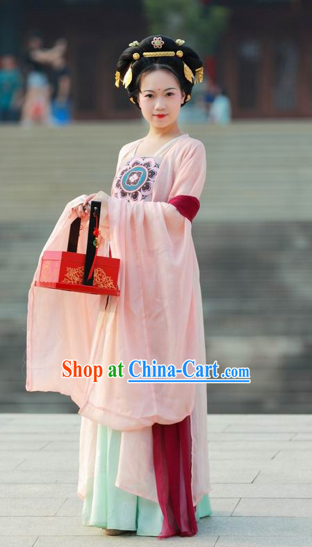 Tang Dynasty Beauty Wide Sleeve Gown
