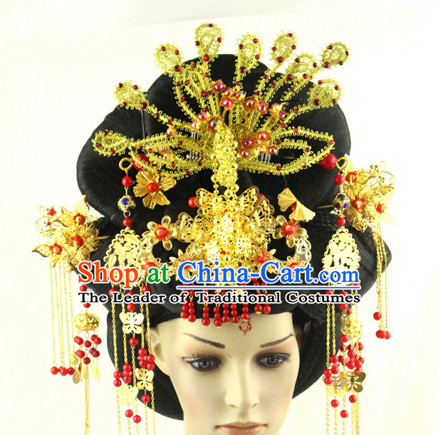 Ancient Chinese Queen Black Wigs and Hairpieces