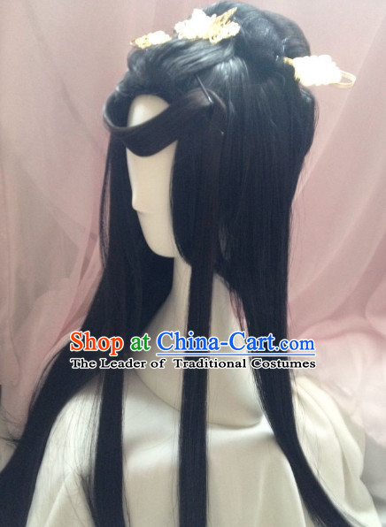Chinese Fairy Legend Queen Princess Emperor Cosplay Long Wigs and Hair Accessories Jewelry