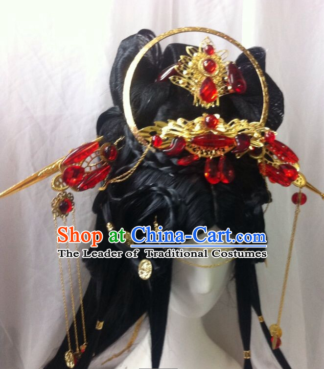 Chinese Classic Wedding Black Wigs and Hairpieces