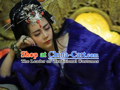 Chinese Ancient Princess Cosplay Black Wigs and Hair Jewelry Set