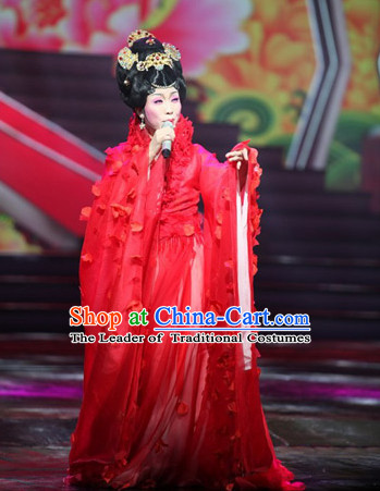 Chinese Ancient Empress Red Wedding Dresses online Designer Halloween Costume Wedding Gowns Dance Costumes Cosplay and Hair Jewelry Complete Set