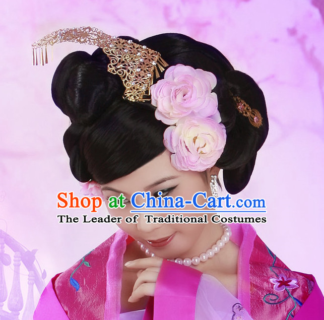 Chinese Ancient Imperial Princess Black Wigs Hairstyles Hair Decorations
