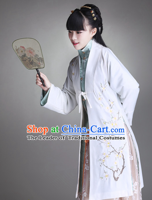 Ancient Chinese Female Hanfu Clothing and Hair Jewelry Complete Set for Women