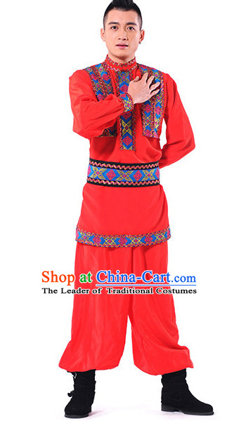 Chinese Xinjiang Folk Dance Costume Wholesale Clothing Discount Dance Costumes Dancewear Supply and Headpieces for Men