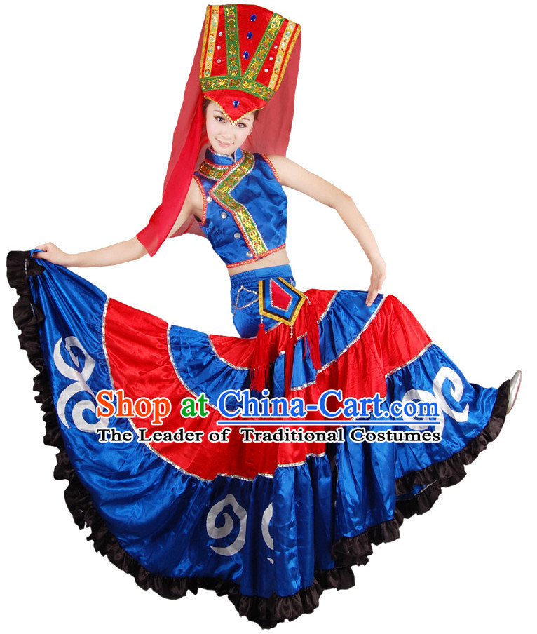 Chinese Folk Dance Costume Wholesale Clothing Group Dance Costumes Dancewear Supply for Women