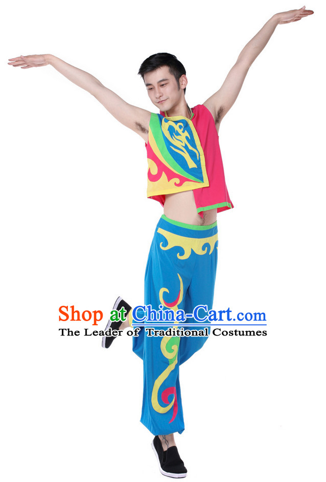 Chinese Folk Dance Costume Wholesale Clothing Group Dance Costumes Dancewear Supply for Men
